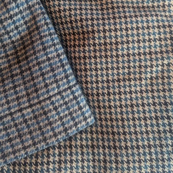 Banana Republic Blue/Brown Houndstooth Blazer - Size 2 - Picture 8 of 9